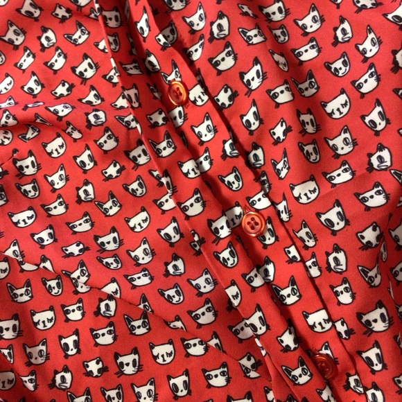 Eloquii red cat/dog print tunic - Picture 4 of 9